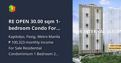 1 Bedroom Condo For Sale in Kapitolyo, Pasig, Metro Manila.